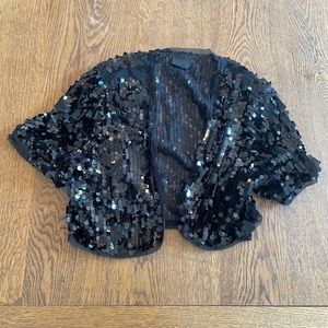 Anna Sui Black Sequin Shrug